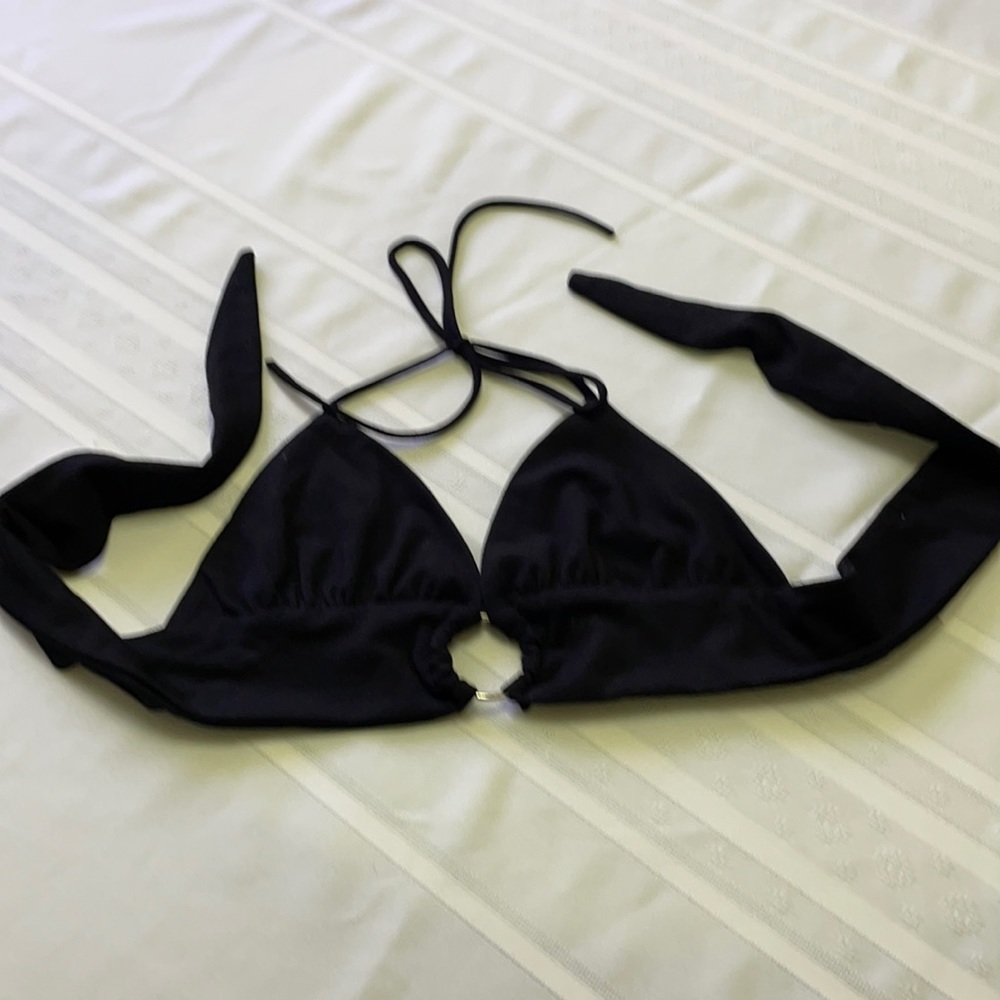 Black spandex hole Cut-out halter crop top